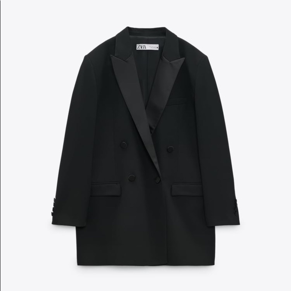 Zara Tonal Double Breasted Blazer